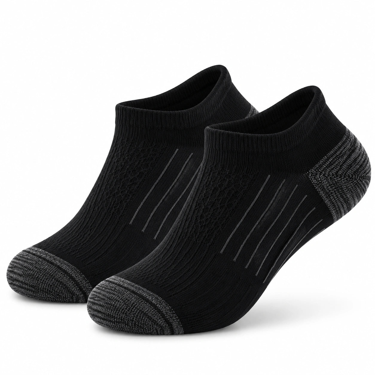 Chaussettes basses 35-38 en maille textile noire pour sport