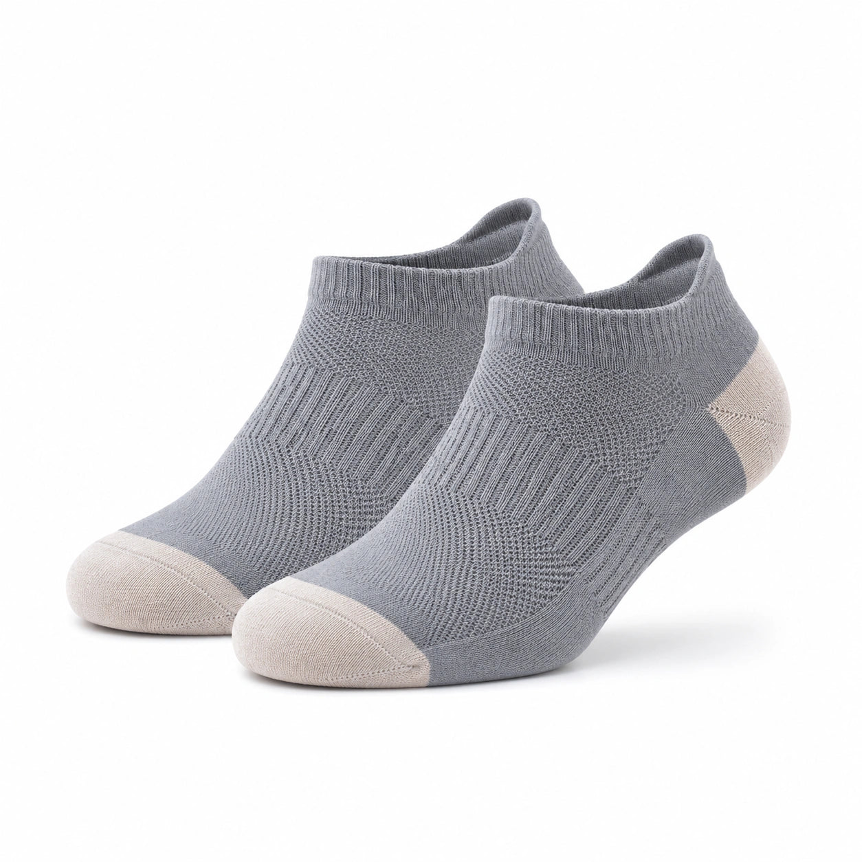 Chaussettes basses 39-42 en maille gris/beige pour usage quotidien