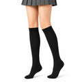 Chaussettes hautes femme 35-38 noires en maille style uniforme