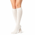 Chaussettes hautes 35-38 en maille blanche côtelée style classique