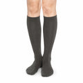 Chaussettes montantes 39-42 en textile côtelé gris foncé style classique