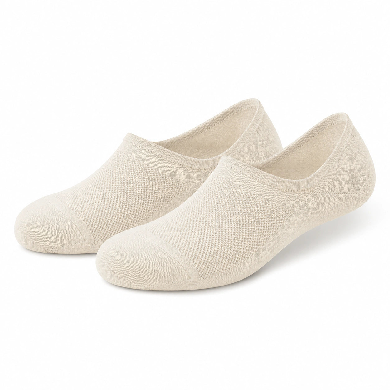 Chaussettes invisibles 39-42 en maille beige respirante pour usage quotidien