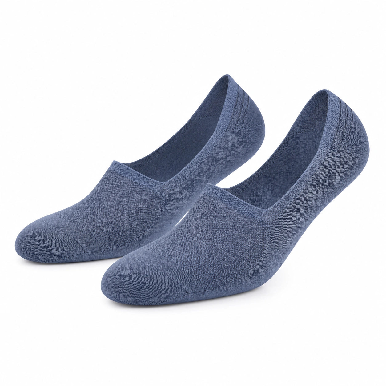 Chaussettes invisibles 43-46 en maille textile bleu ardoise - coupe basse