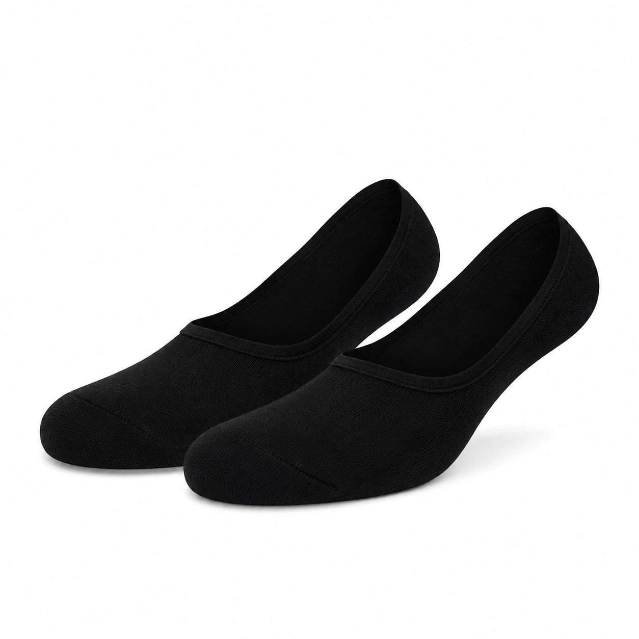 Chaussettes invisibles 43-46 en textile noir - coupe basse pour chaussures