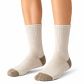 Chaussettes mi-mollet 35-38 en maille écru marron côtelées pour usage quotidien
