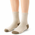 Chaussettes mi-mollet 39-42 en maille beige et marron à côtes pour usage quotidien